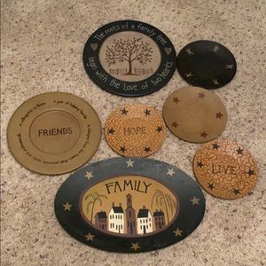 Primitive wooden plates